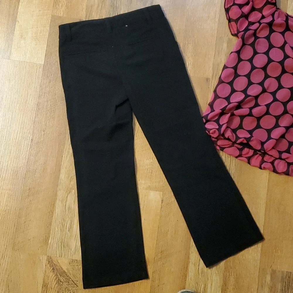 Tempted Pink‎ Polka Dot Sequin Flowy Top with Black Cherokee Pants Outfit